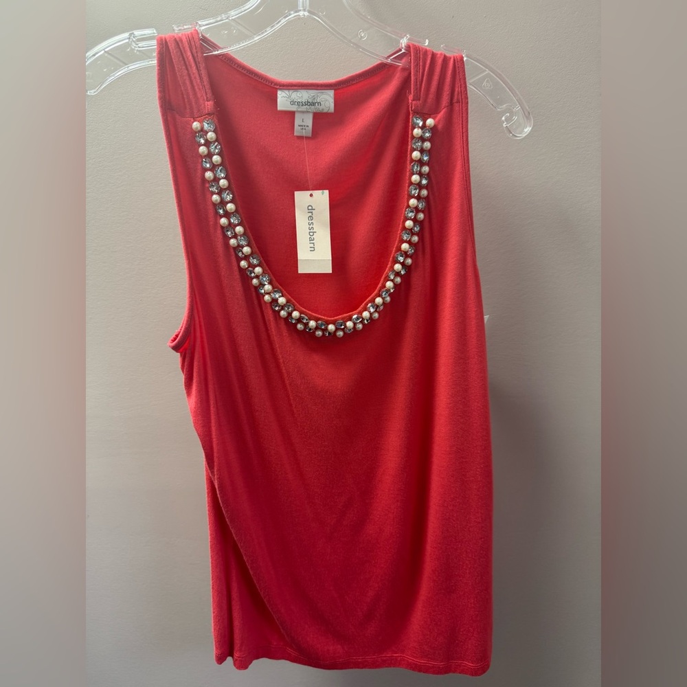 Pearl/Rhinestone trim shell, size Large